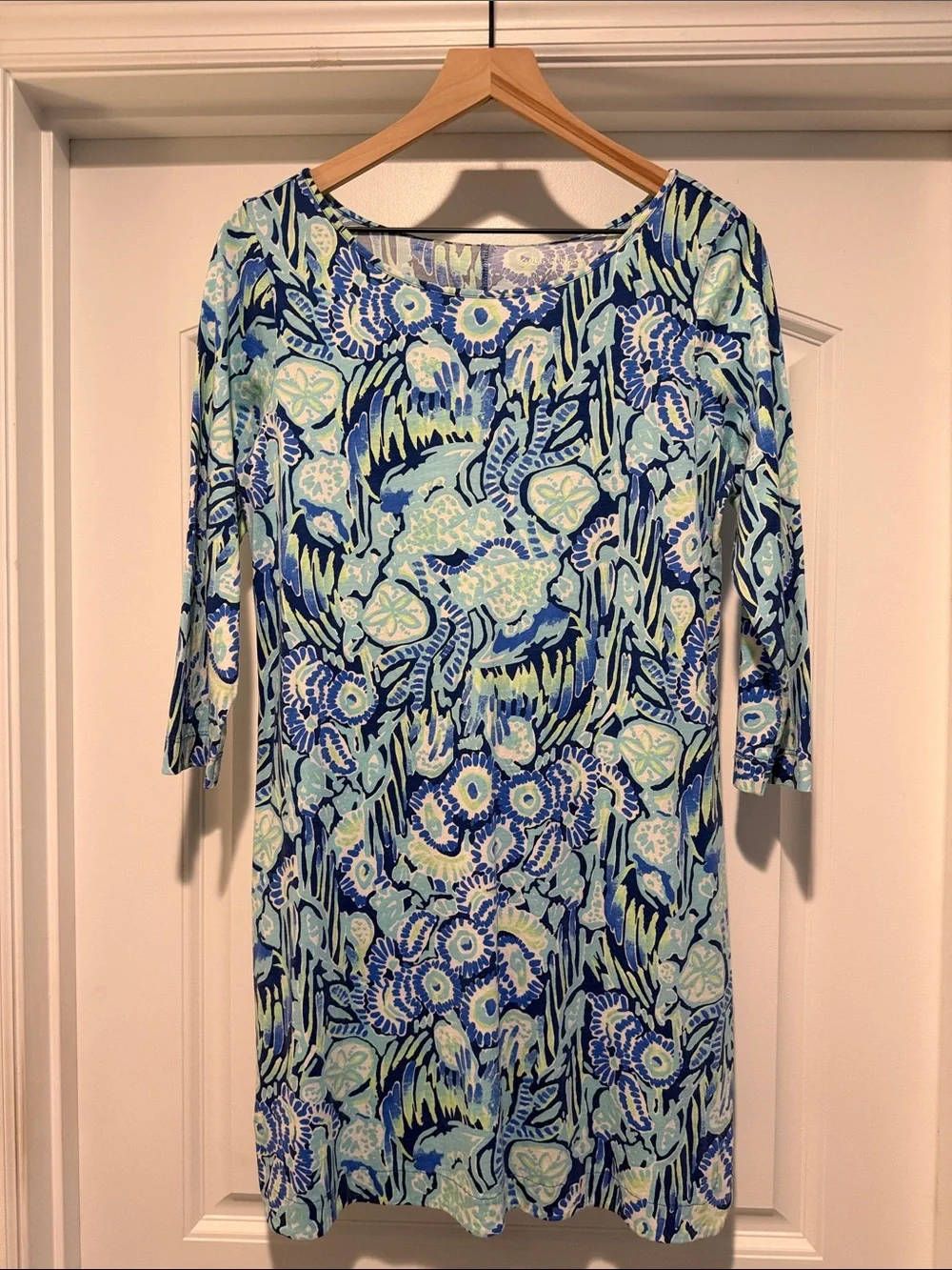 Lilly Pulitzer Blue Aqua Floral Mini Dress - Picture 2 of 3